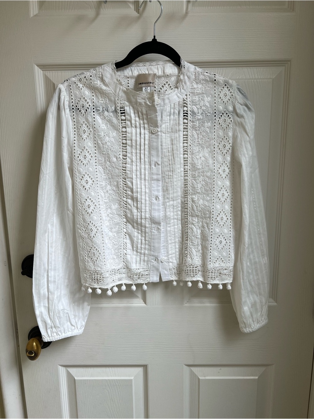 Boho Cotton White Long Sleeve Top